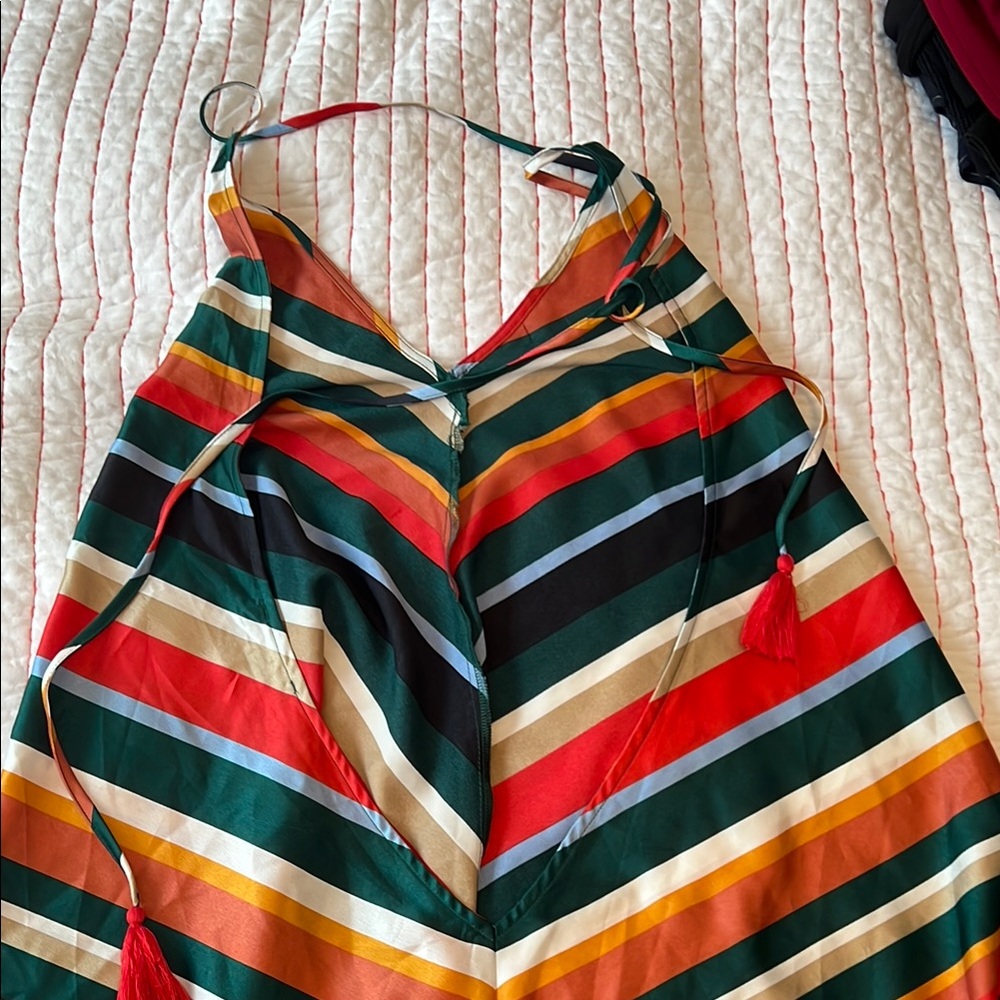 Multicolor Striped Halter Dress - Picture 3 of 4